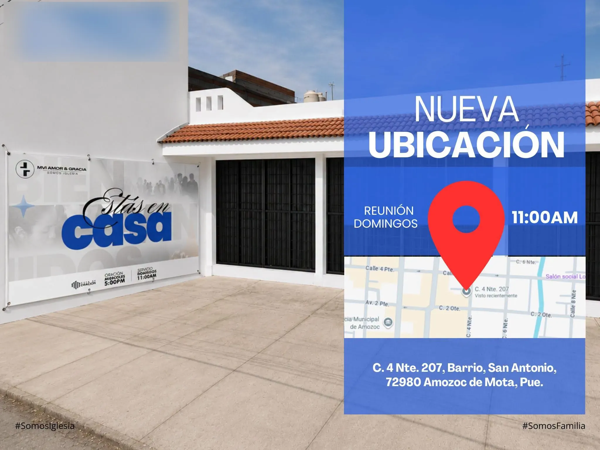 Nuestra nueva ubicación: C. 4 Nte. 207, Barrio, San Antonio, 72980 Amozoc de Mota, Pue. — Estás en casa